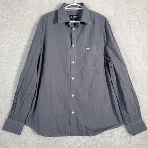 Armani Jeans Men Plaid Button Up Shirt Size XXL Long Sleeve Office Career